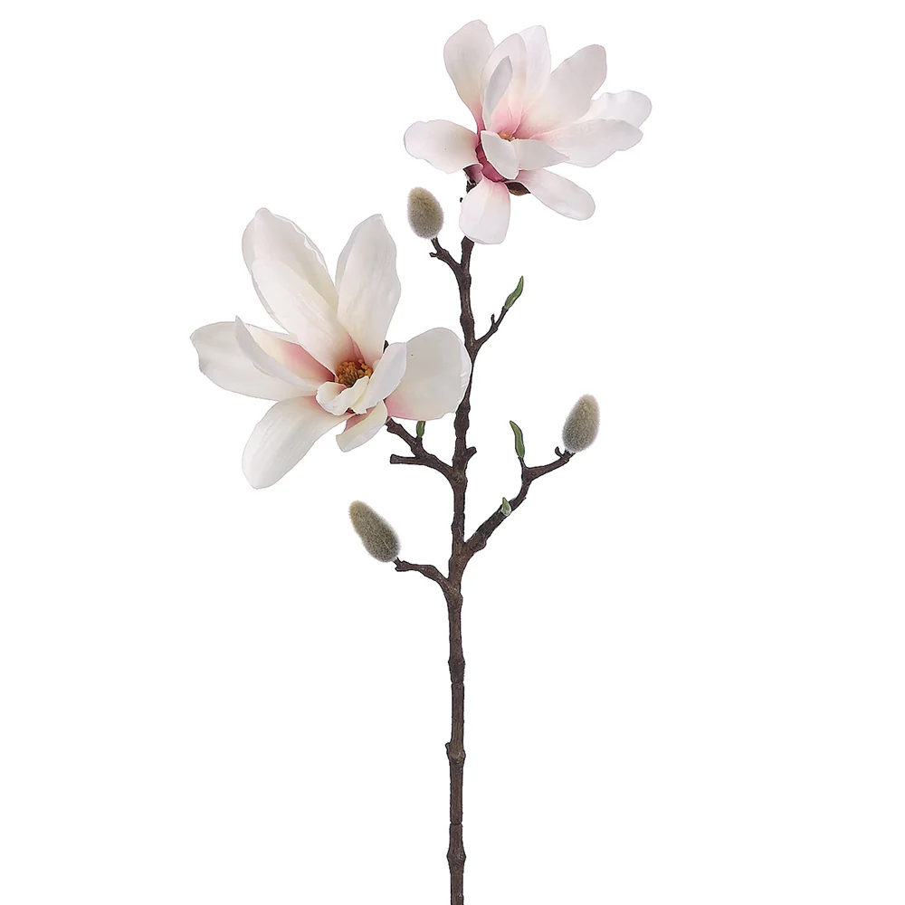 25" Silk Magnolia Bud Flower Spray -Cream/White (Pack of 12)