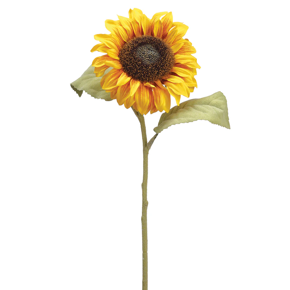 25" Silk Sunflower Flower Stem -Yellow/Gold (Pack of 12)