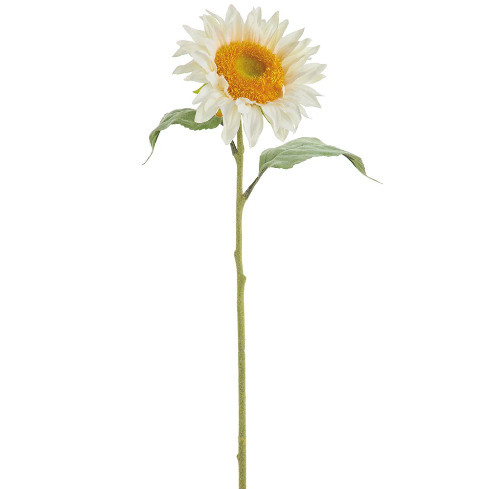 25" Sunflower Silk Flower Stem -White (Pack of 12)