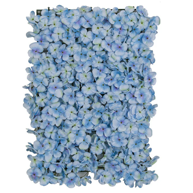 25"x17.5" Silk Flowering Hydrangea Mat -Blue (Pack of 4)