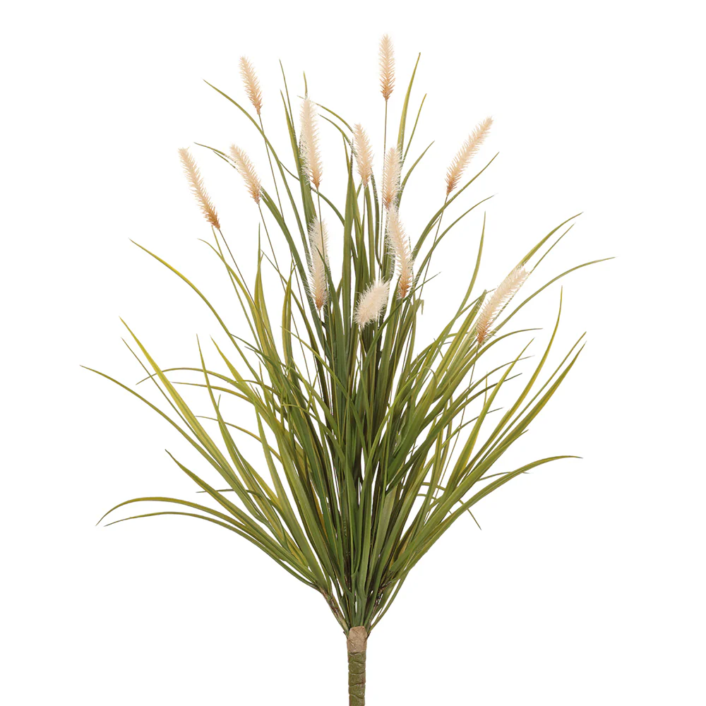 26.5" Artificial Cattail Flower Bush -Cream/Green (Pack of 12)