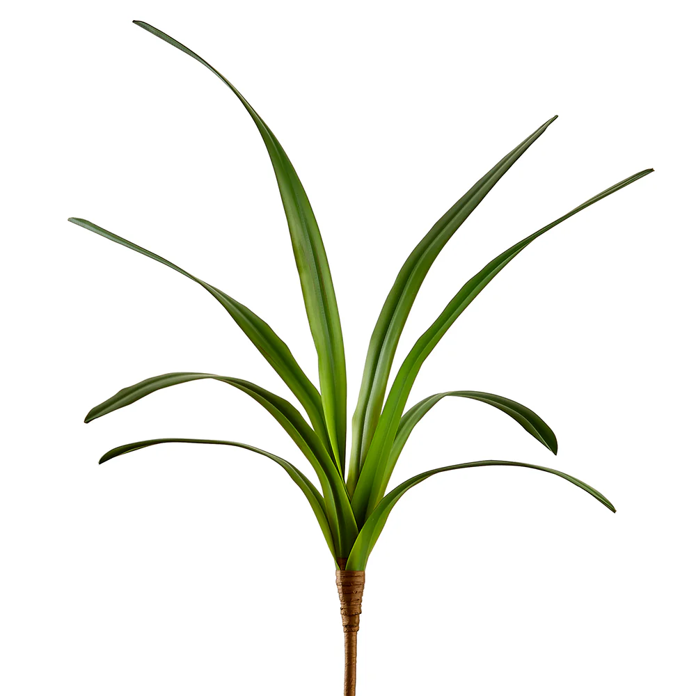 26.5" Hand-Wrapped Artificial Cymbidium Orchid Leaf Plant Stem -Green (Pack of 12)