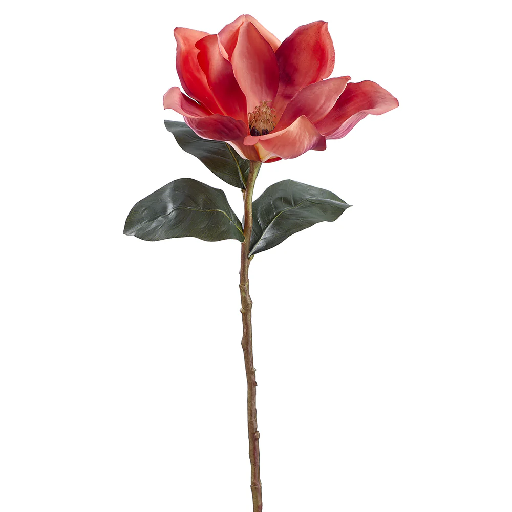 26.75" Magnolia Silk Flower Stem -Rust (Pack of 12)