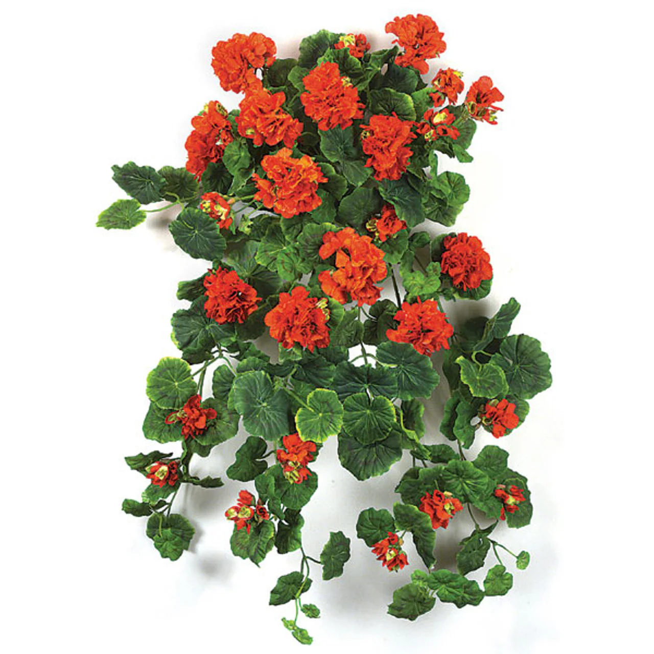 26" Geranium Silk Hanging Flower Bush -Red (Pack of 2)