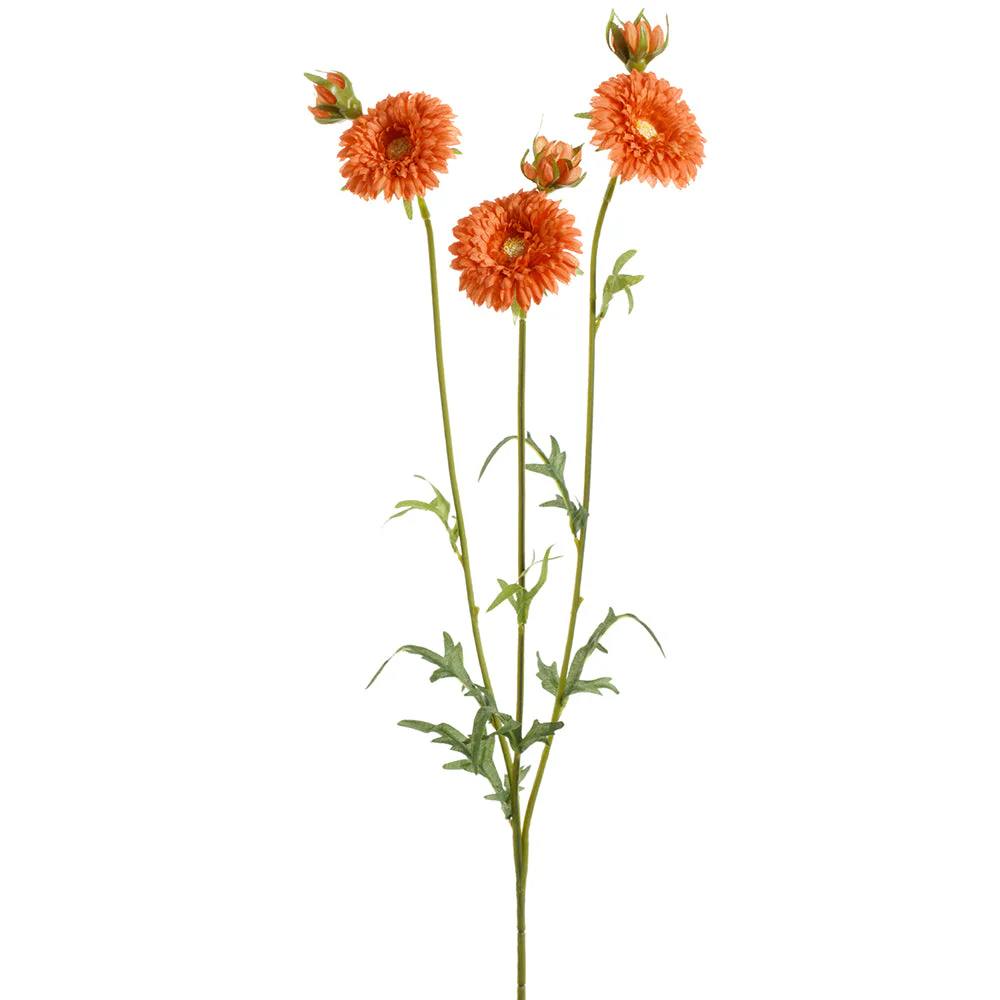 26" Gerbera Daisy Silk Flower Stem -Orange (Pack of 12)