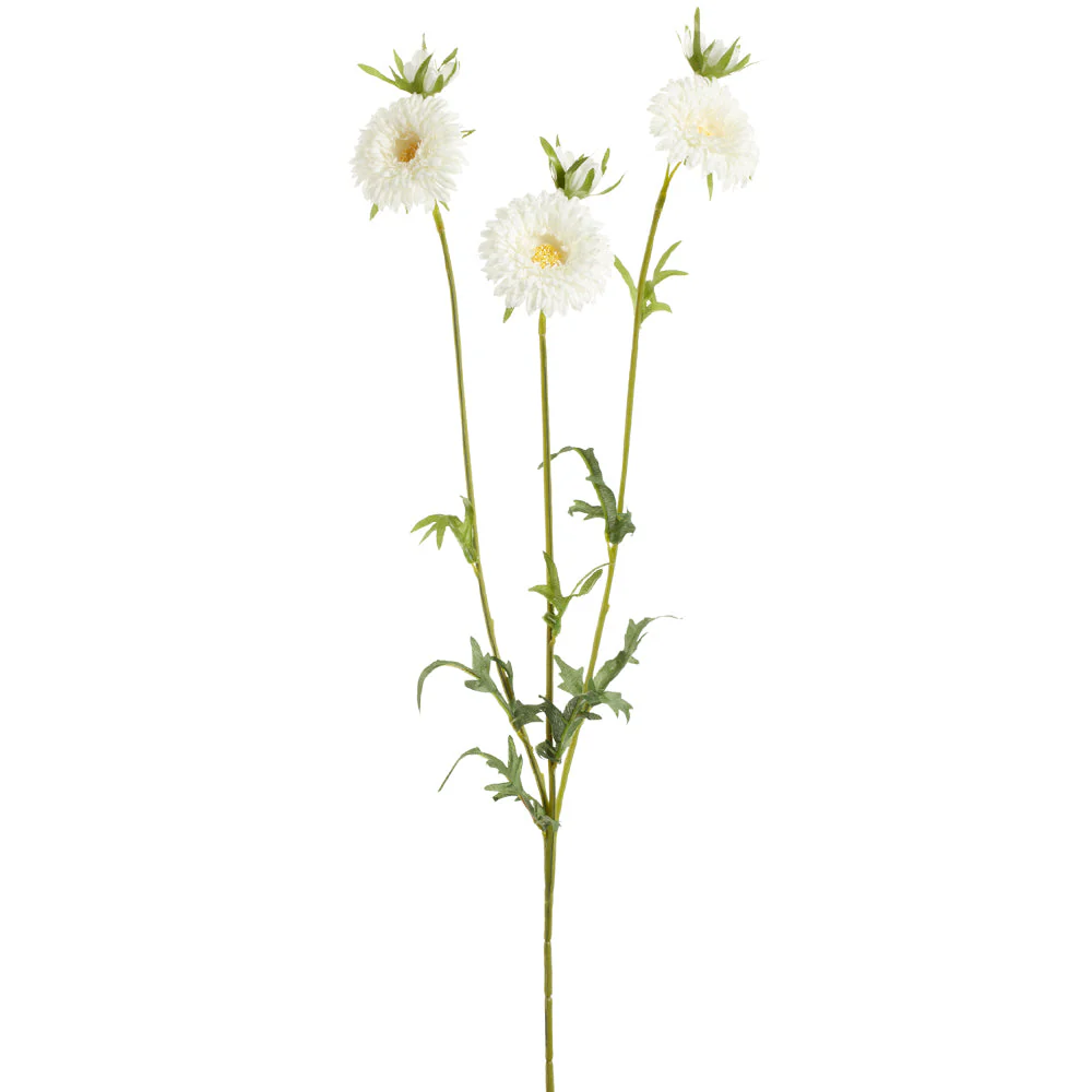 26" Gerbera Daisy Silk Flower Stem -White (Pack of 12)