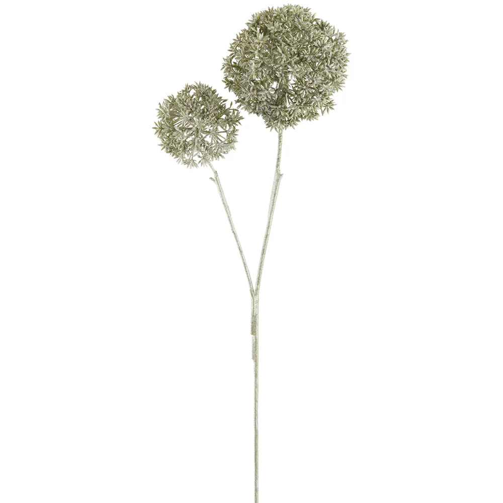 26" Glittered Artificial Allium Flower Stem -Green (Pack of 12)