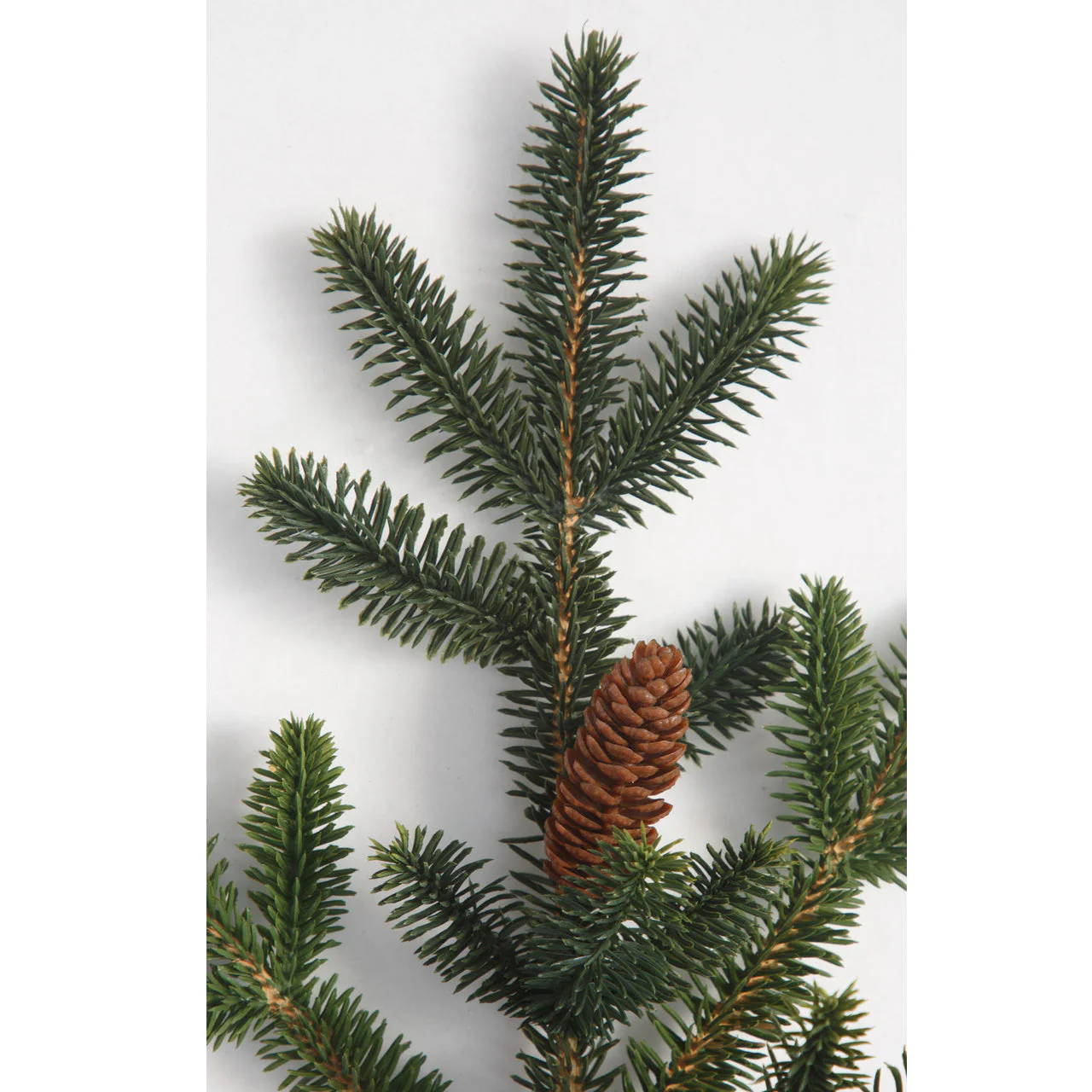 26" PE Spruce & Pinecone Artificial Stem -Green/Brown (Pack of 12) - Image 2