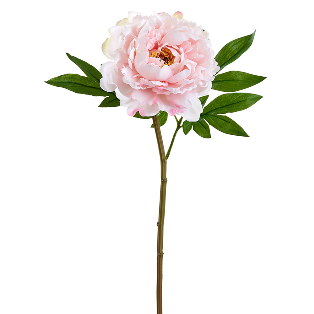 26" Real Touch Peony Faux Flower Stem -Soft Pink (Pack of 12)