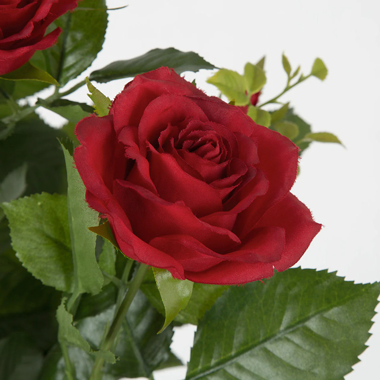 26" Rose Silk Flower Bush -Red (Pack of 4) - Image 2