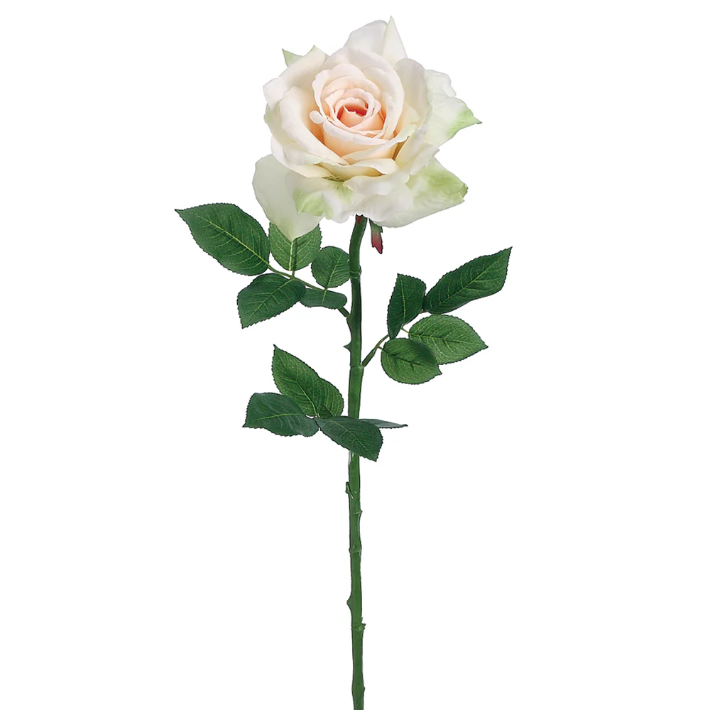 26" Silk Diana Rose Flower Spray -Apricot/Green (Pack of 12)