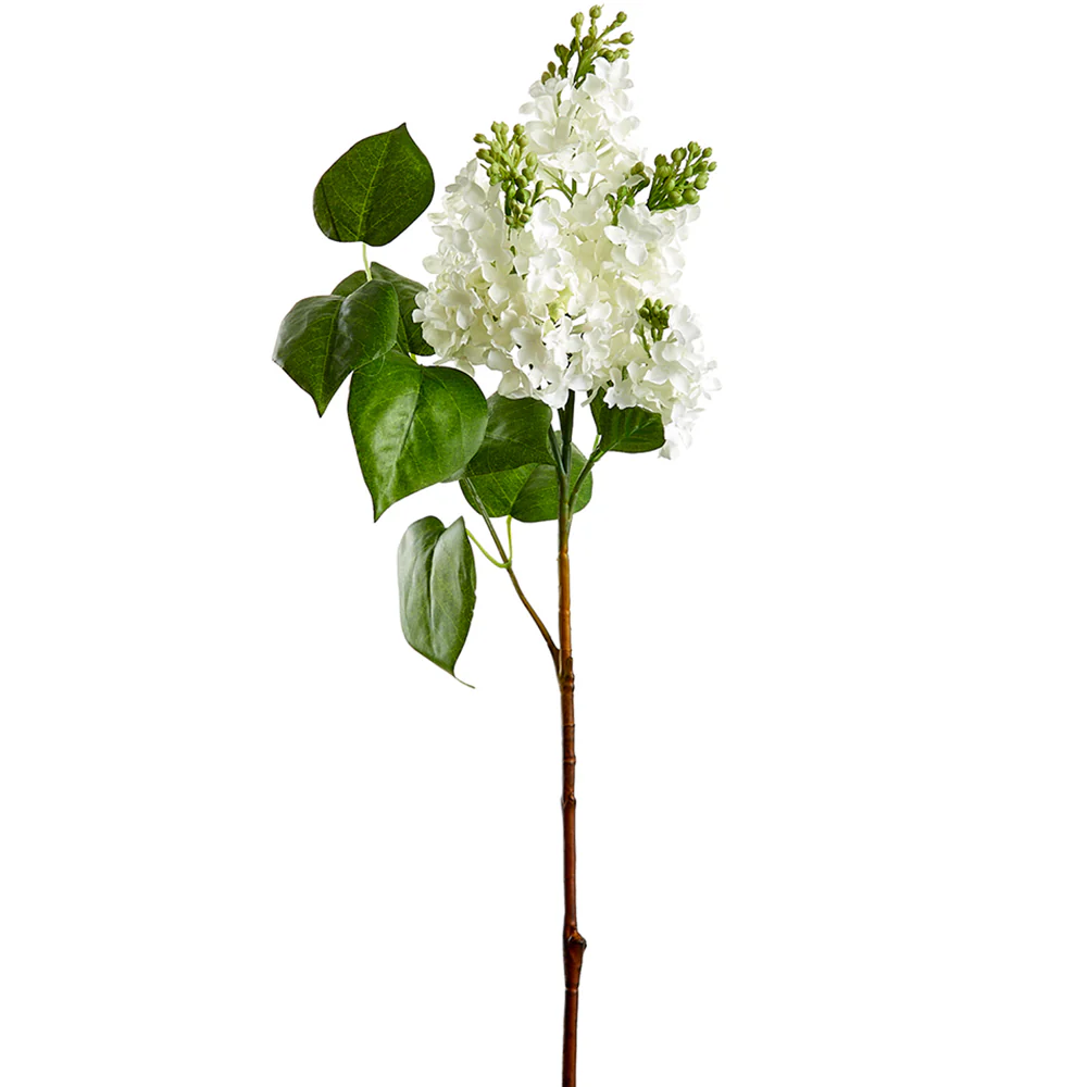 26" Silk Lilac Flower Stem -White (Pack of 6)