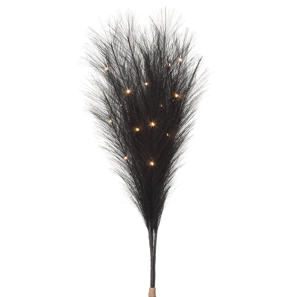 27.5" Artificial Pampas Grass Stem Bundle, Battery LED Pre-Lit -Black (Pack of 12) - Image 3