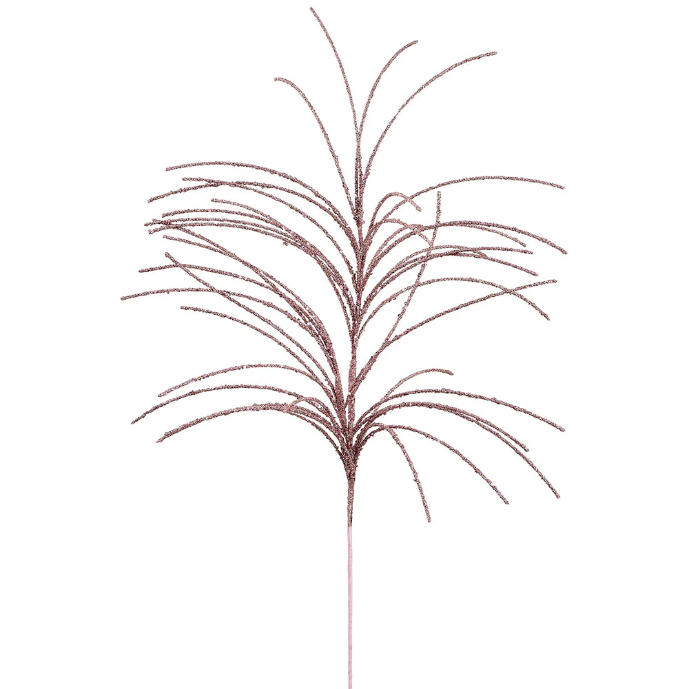 27.5" Glittered Artificial Grass Stem -Mauve (Pack of 24)