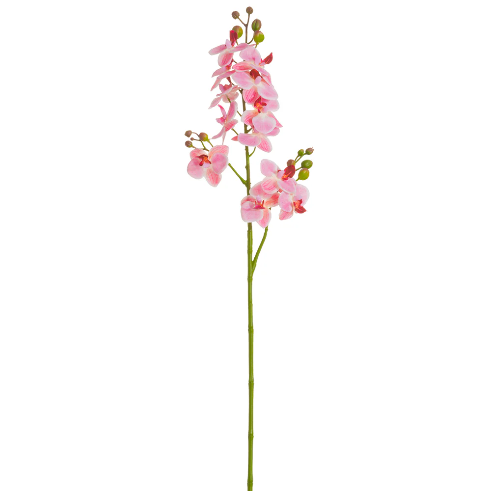27.5" Mini Silk Phalaenopsis Orchid Flower Stem -Pink (Pack of 12)
