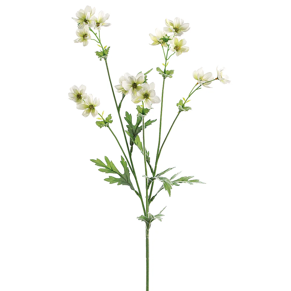 27.5" Silk Baby Cosmos Flower Spray -Cream (Pack of 12)