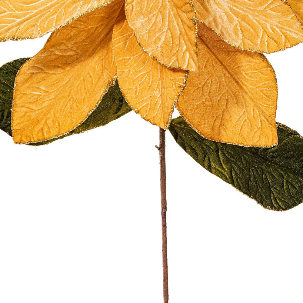 27.5"x24" Artificial Poinsettia Flower Stem -Gold (Pack of 6) - Image 3