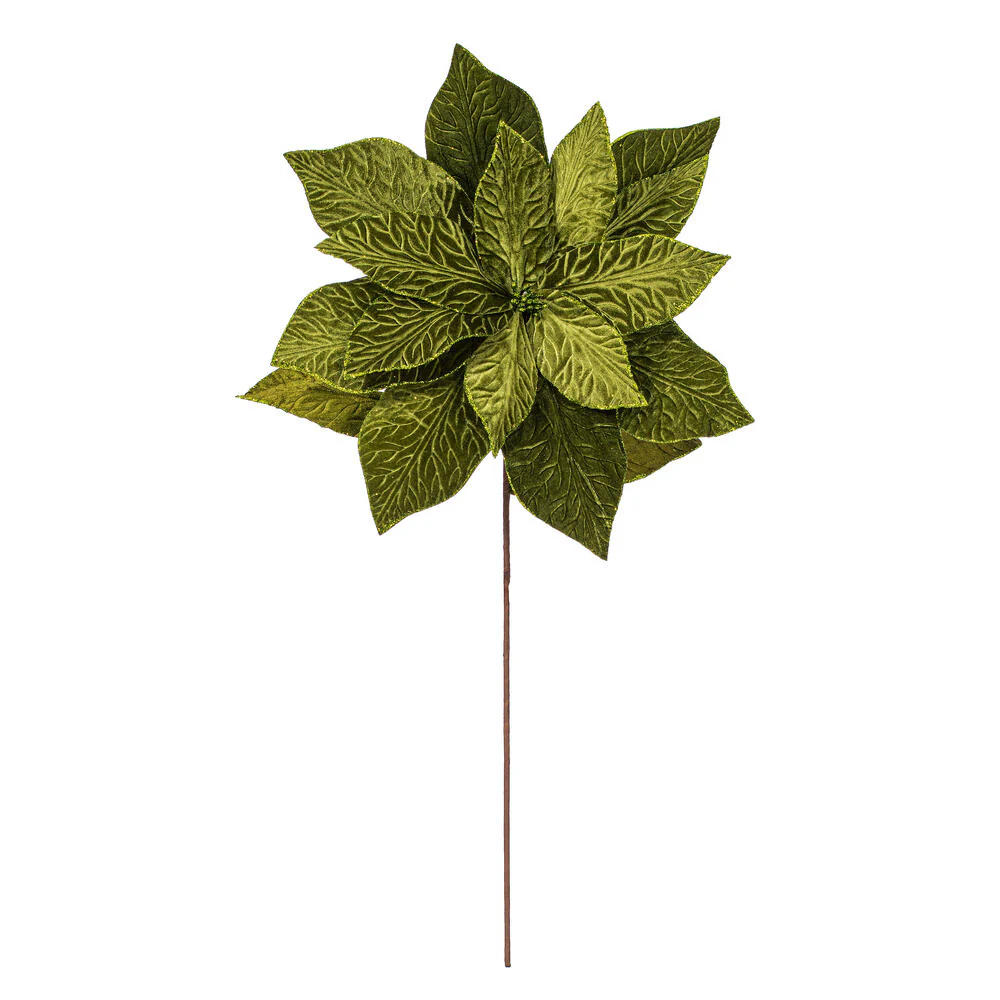27.5"x24" Artificial Poinsettia Flower Stem -Green (Pack of 6)