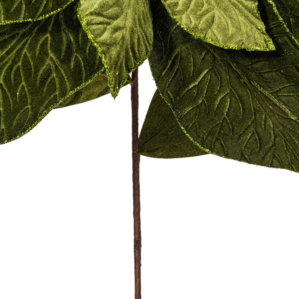 27.5"x24" Artificial Poinsettia Flower Stem -Green (Pack of 6) - Image 3