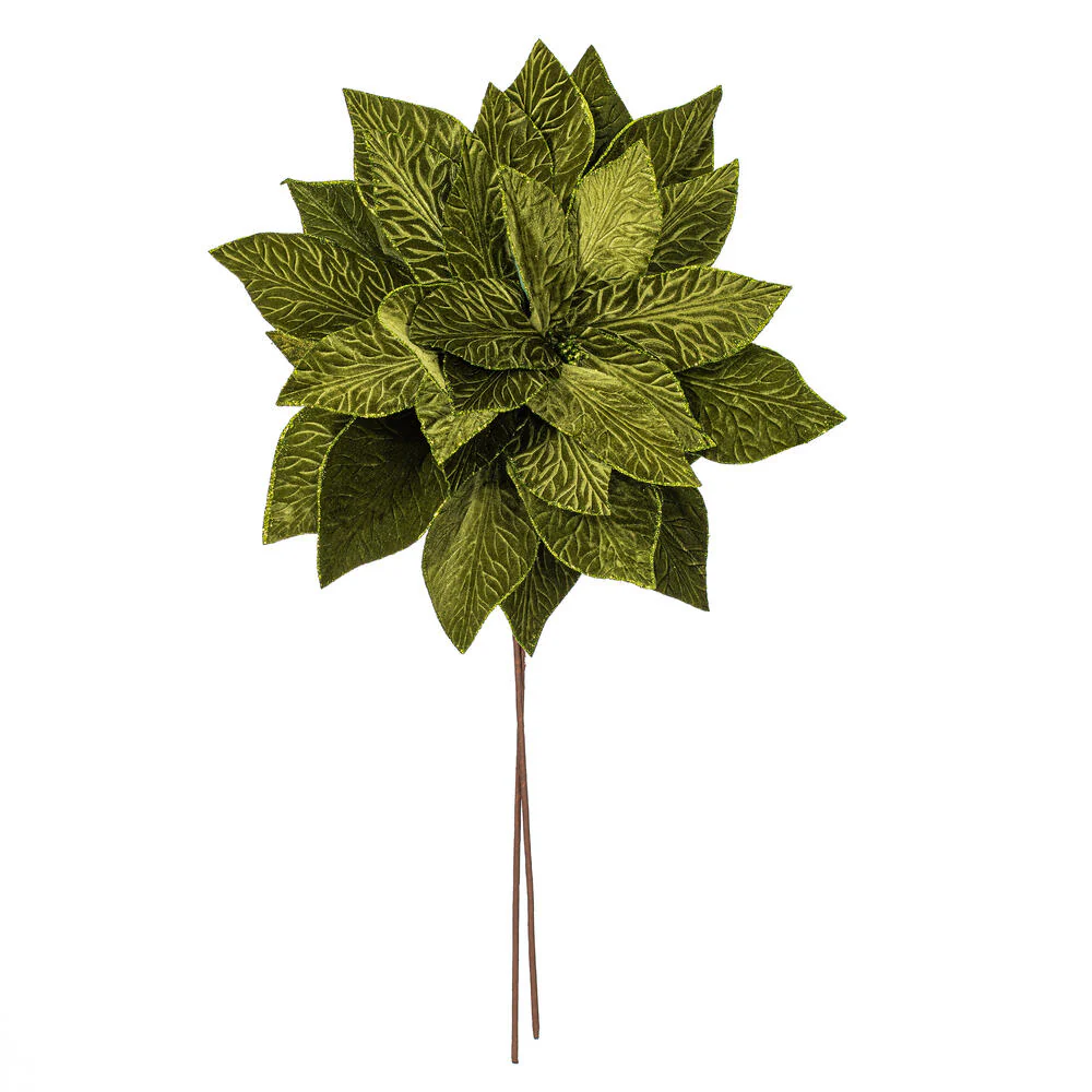 27.5"x24" Artificial Poinsettia Flower Stem -Green (Pack of 6) - Image 4