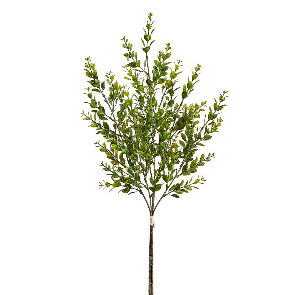 27" Artificial Boxwood Leaf Stem Bundle -Green (Pack of 12)