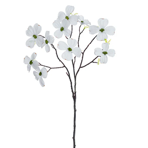 27" Dogwood Silk Flower Stem -White (Pack of 24)
