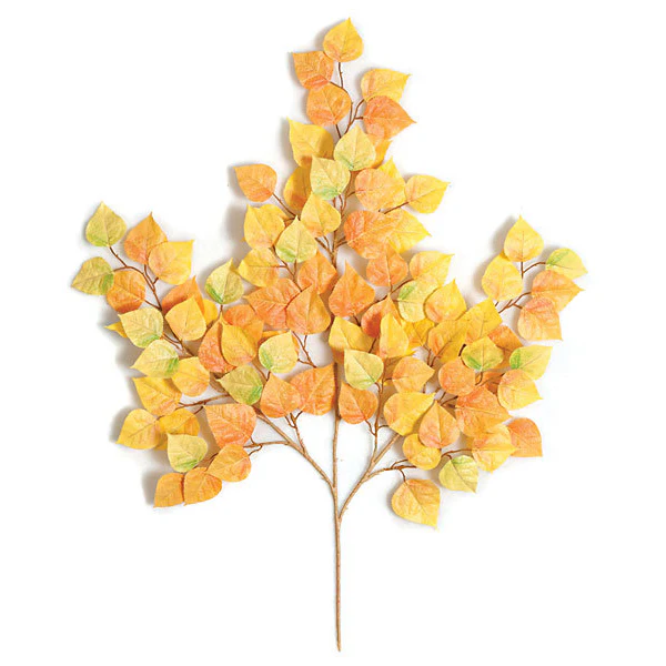27" IFR Artificial Cottonwood Branch Stem -Gold/Green (Pack of 12)