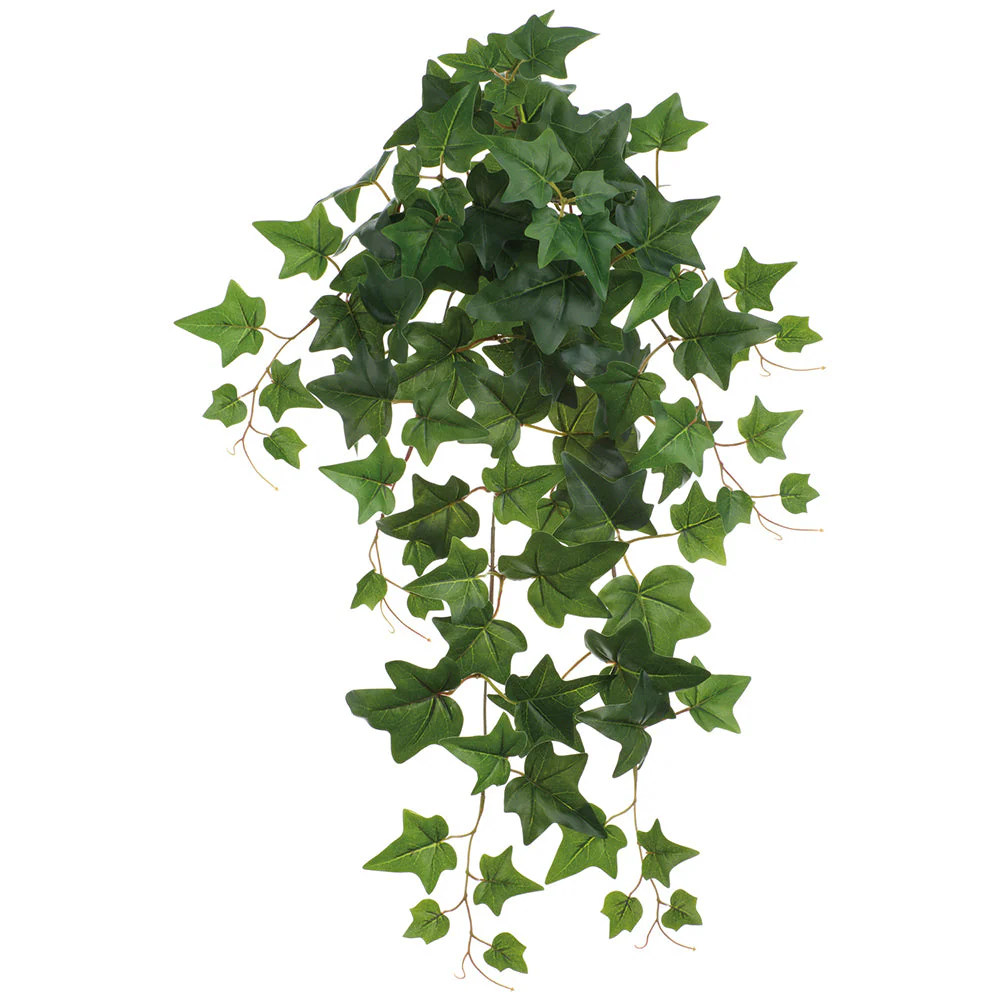 27" Outdoor UV-Resistant Artificial Hanging Ivy Leaf Plant -Green (Pack of 12)