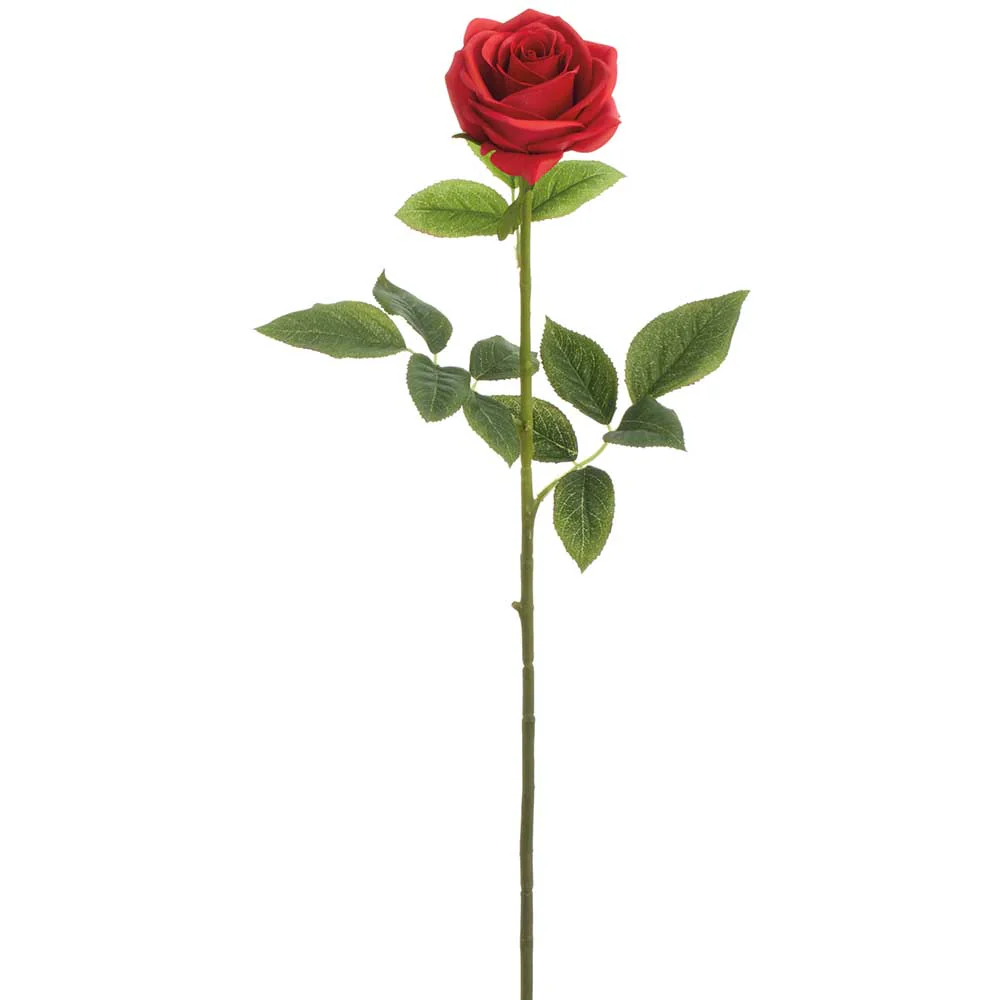 27" Real Touch Rose Silk Flower Stem -Red (Pack of 6)