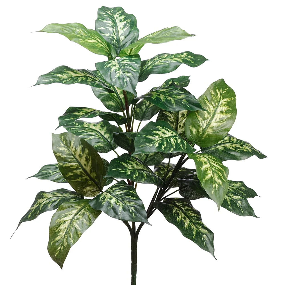 27" Silk Dieffenbachia Plant -28 Leaves -Green/Cream (Pack of 12)