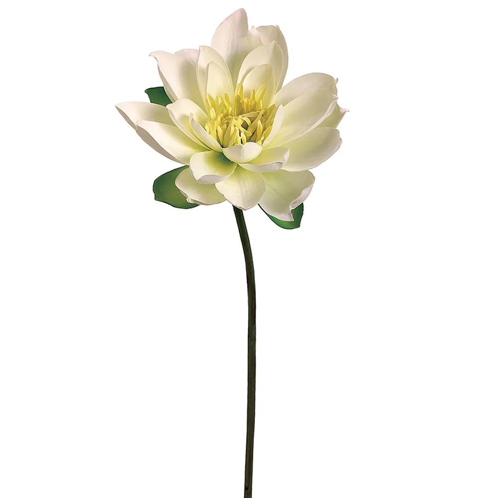 27" Silk Lotus Bloom Flower Spray -Cream/Yellow (Pack of 12)