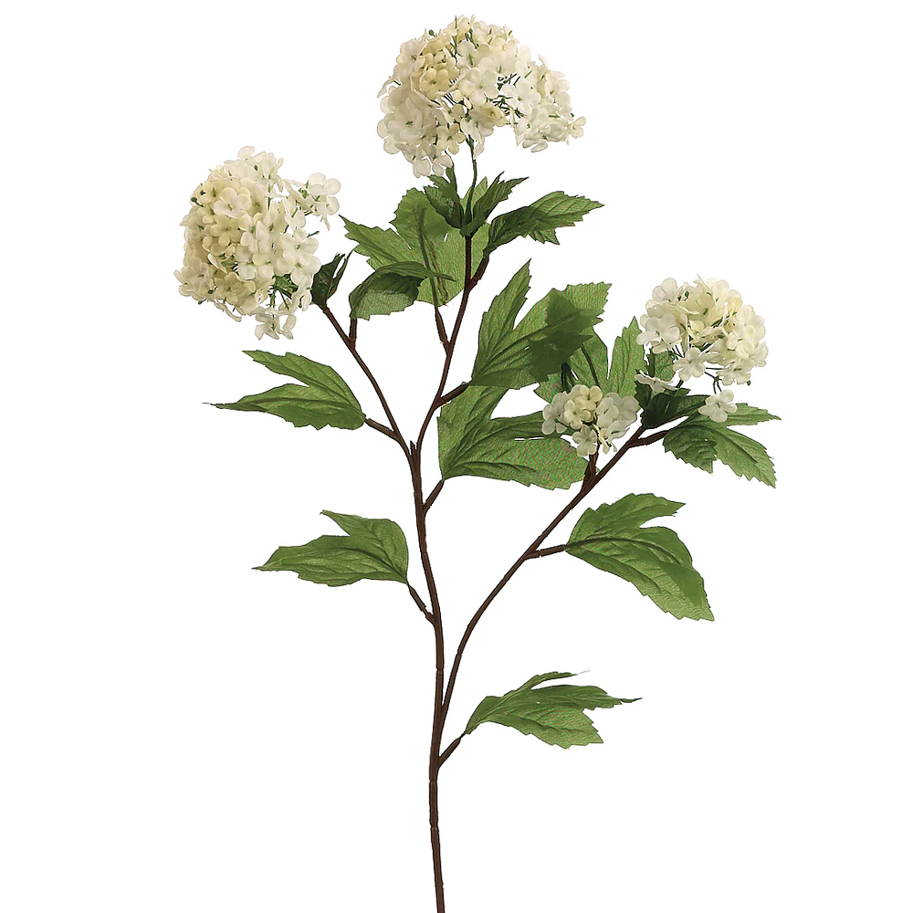 27" Silk Snowball Flower Spray -Cream/White (Pack of 12)