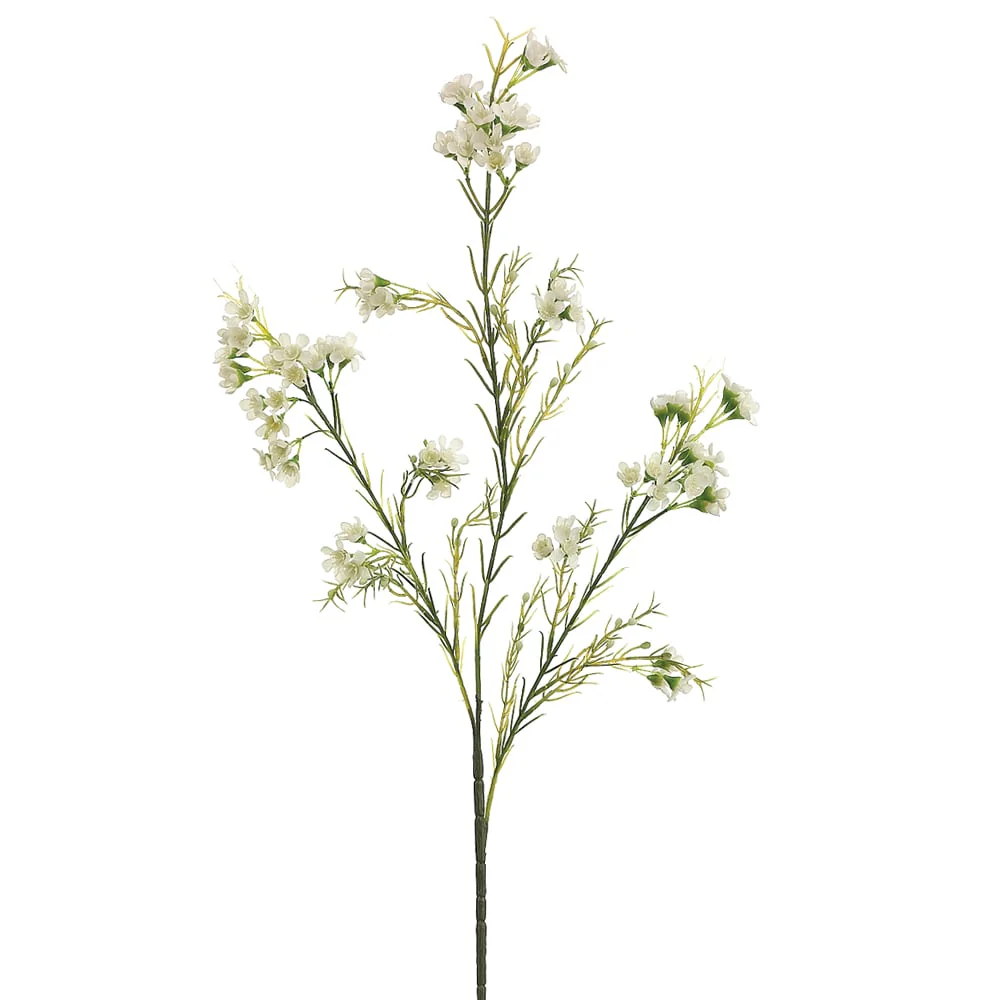 27" Silk Waxflower Flower Spray -Cream/White (Pack of 12)