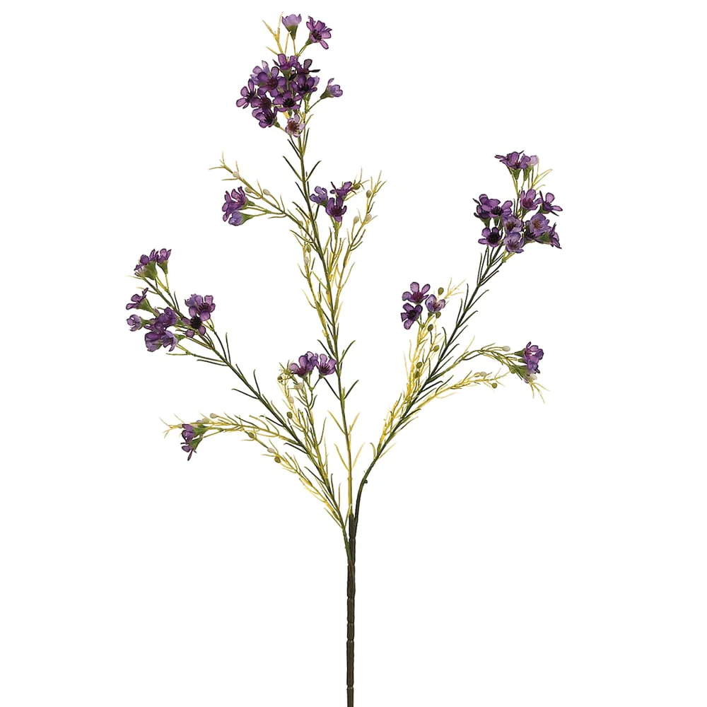 27" Silk Waxflower Flower Spray -Purple (Pack of 12)