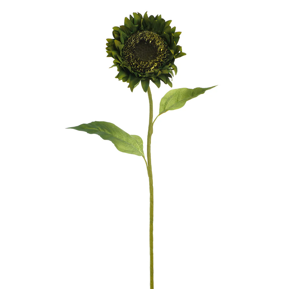 27" Sunflower Silk Flower Stem -Green (Pack of 12)