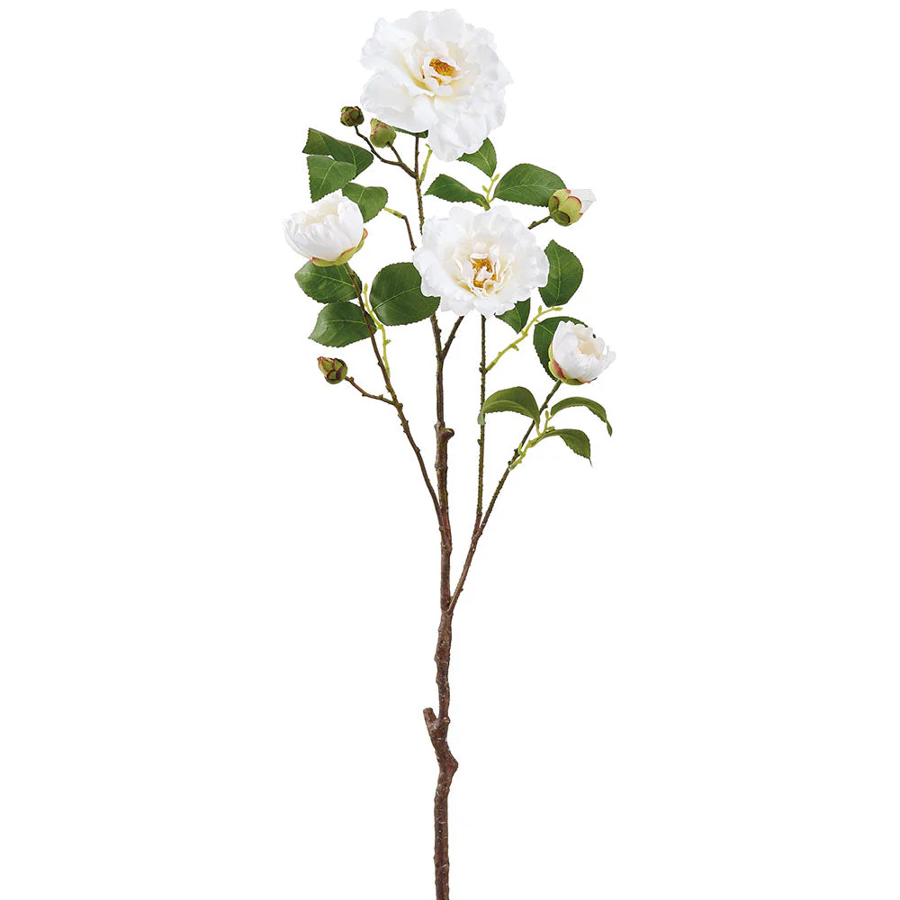 28.5" Camellia Silk Flower Stem -White (Pack of 12)