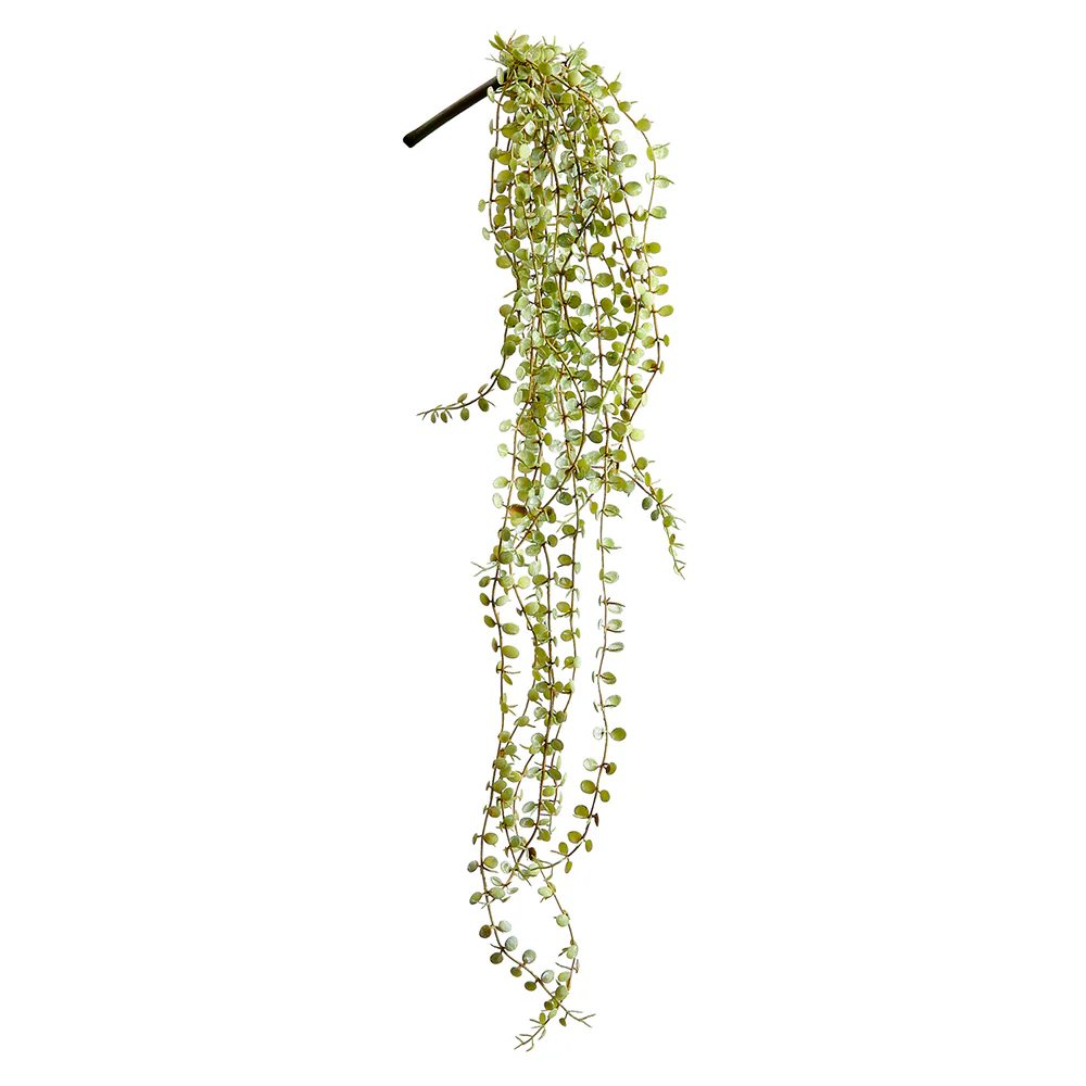 28.5" Hanging Artificial Button Leaf Plant -Green/Gray (Pack of 12)