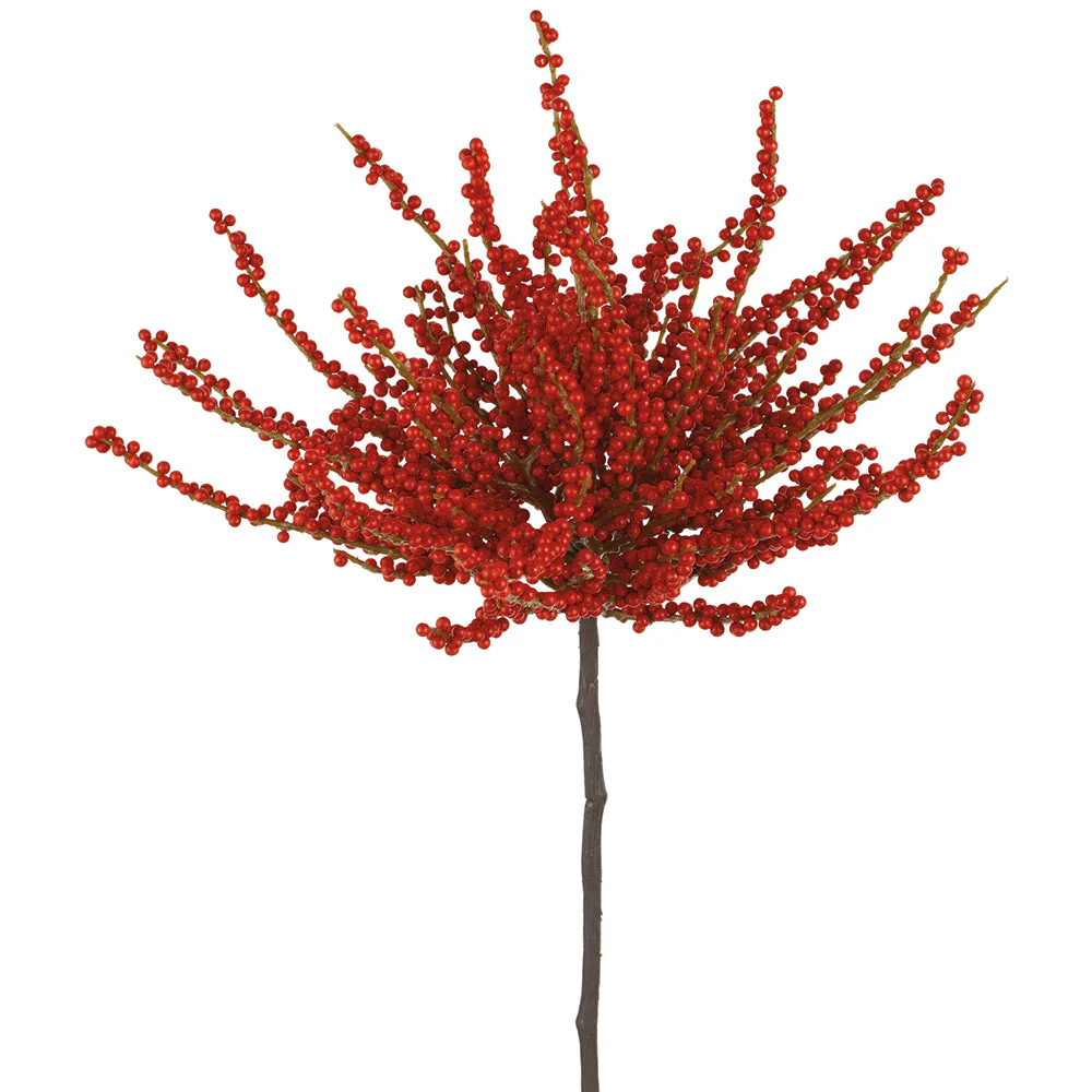 28" Artificial Berry Stem -Red (Pack of 2)
