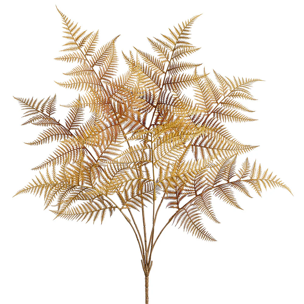 28" Artificial Fern Leaf Plant -Yellow/Mustard (Pack of 6)