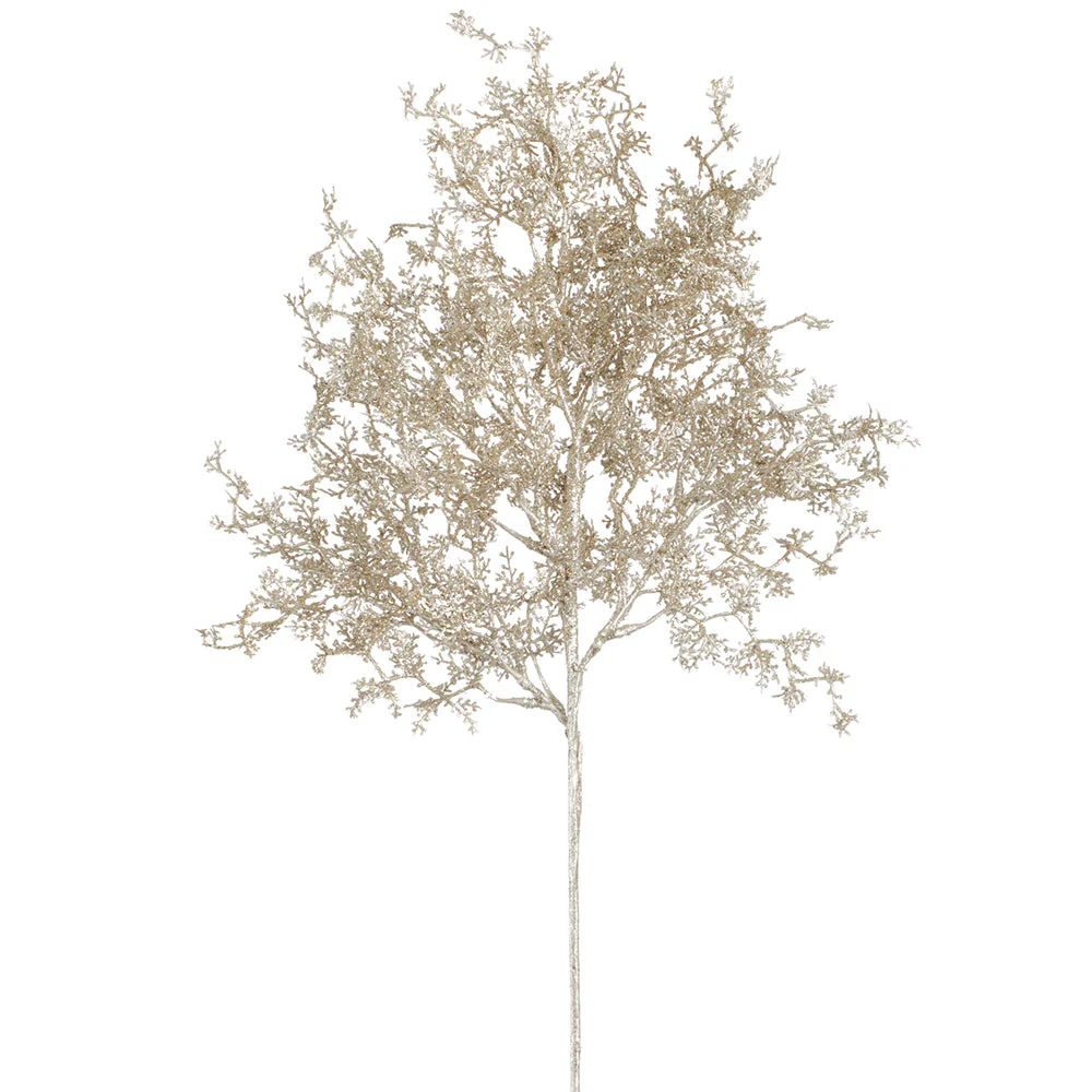 28" Glittered Artificial Cedar Stem -Gold (Pack of 12)