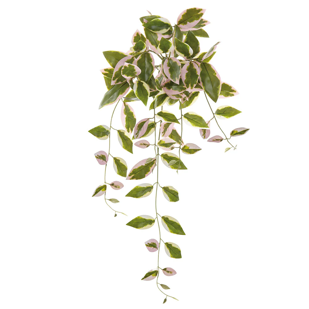 28" Hanging Artificial Hoya Carnosa Leaf Plant -Green/Pink (Pack of 12)