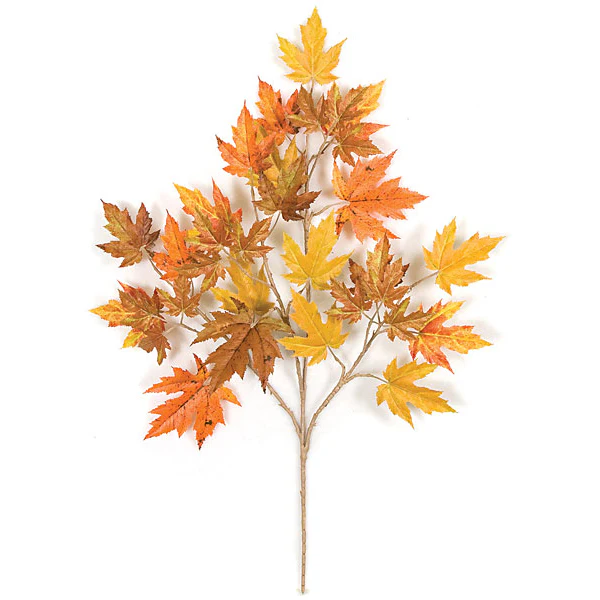 28" IFR Artificial Rock Maple Branch Stem -Orange/Rust (Pack of 24)