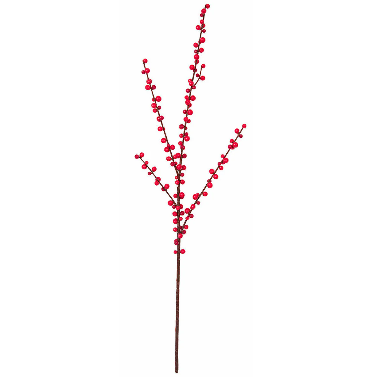 28" Outdoor Water-Resistant Artificial Ilex Berry Stem -Red (Pack of 24)