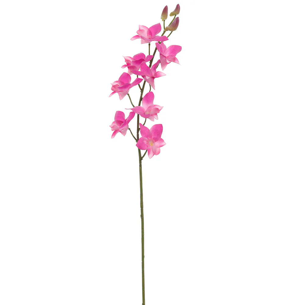28" Real Touch Dendrobium Orchid Silk Flower Stem -Fuchsia (Pack of 12)