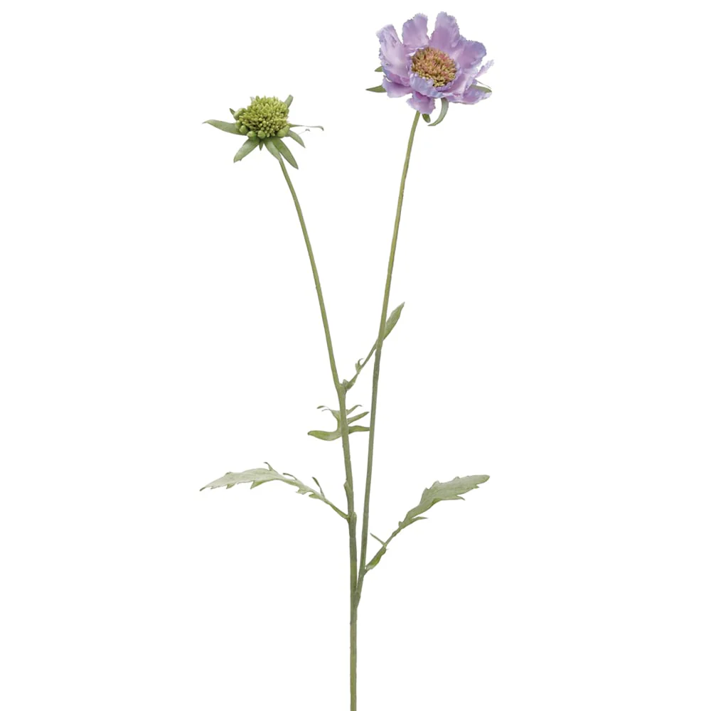 28" Scabiosa Silk Flower Stem -Amethyst (Pack of 12)