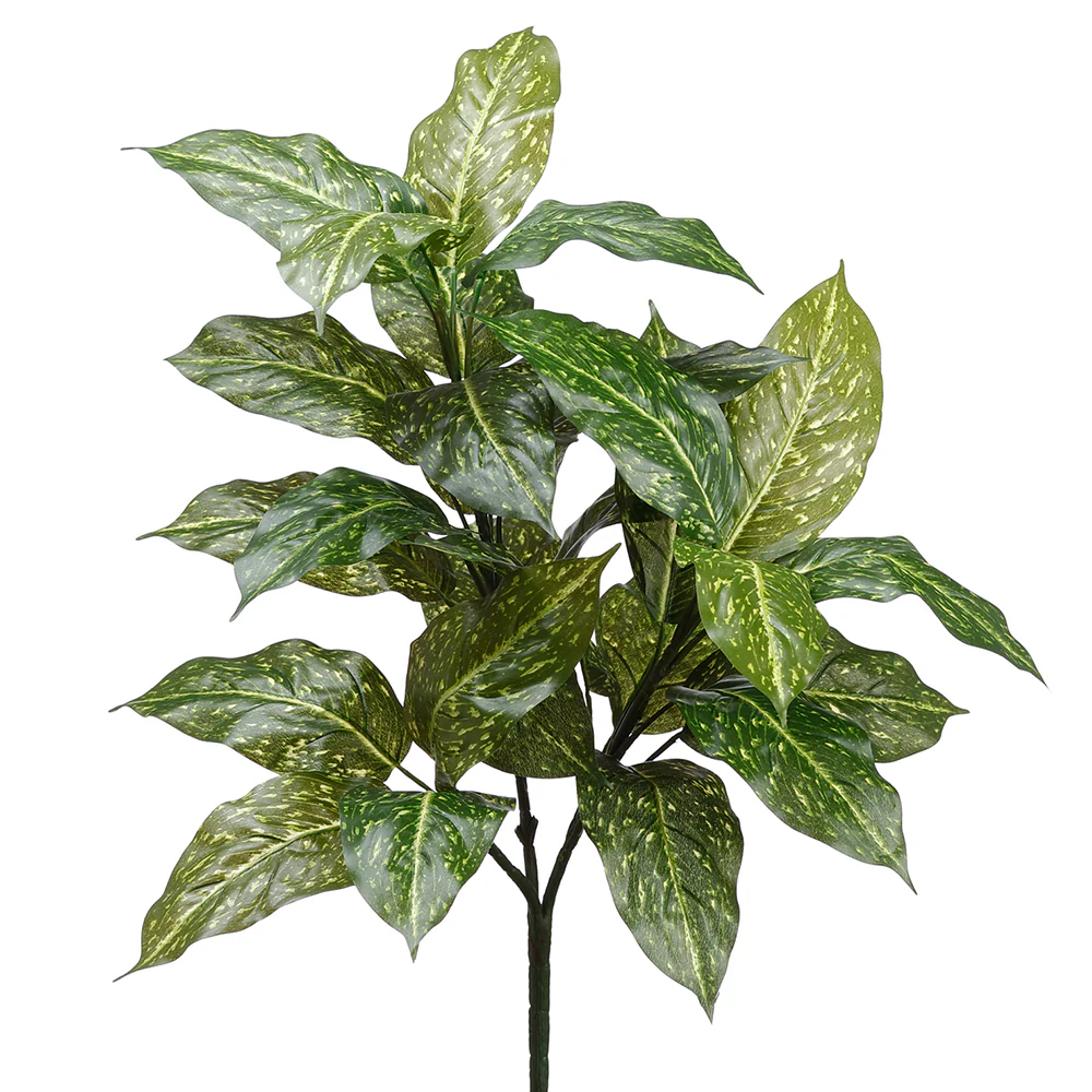 28" Silk Aucuba Plant -28 Leaves -Green/Cream (Pack of 12)