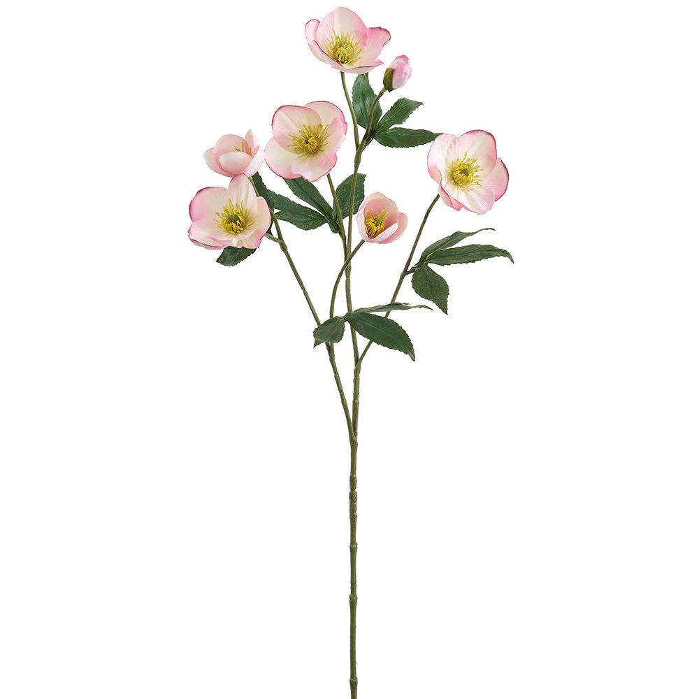 28" Silk Helleborus Flower Stem -Pink (Pack of 12)