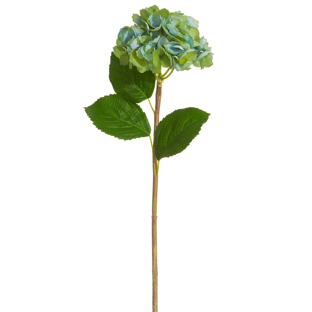 28" Silk Hydrangea Flower Stem -Blue/Gray (Pack of 12)