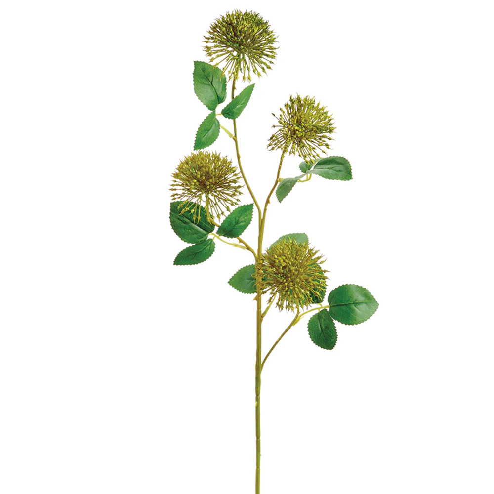 29" Allium Silk Flower Stem -Green (Pack of 12)