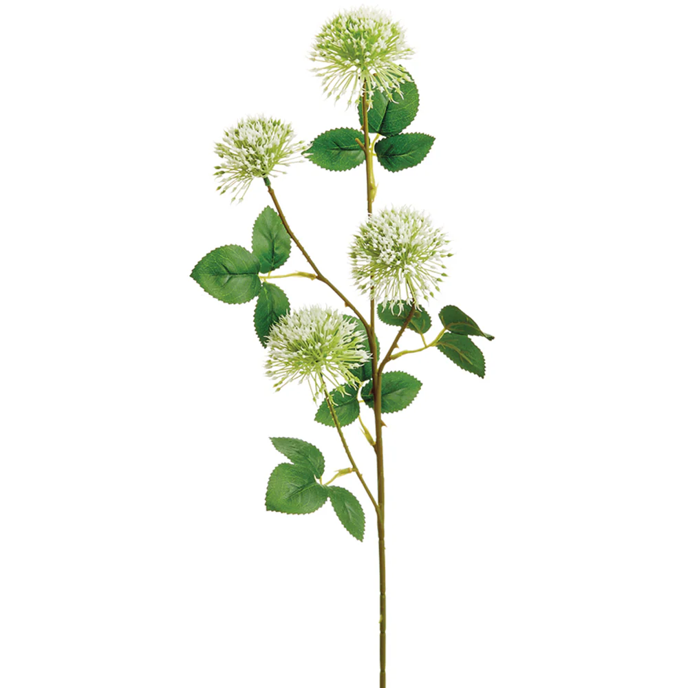 29" Allium Silk Flower Stem -White (Pack of 12)